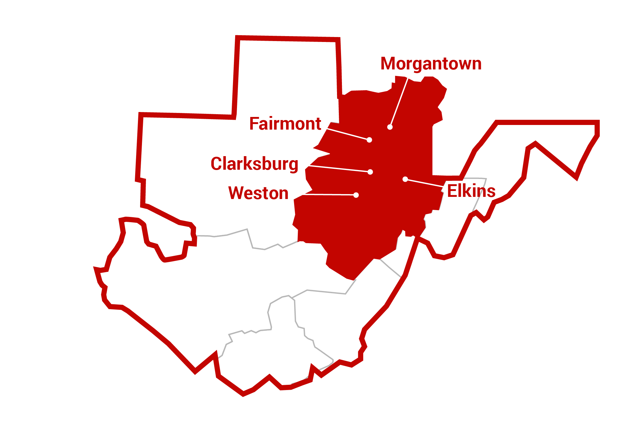 Clarksburg area service map