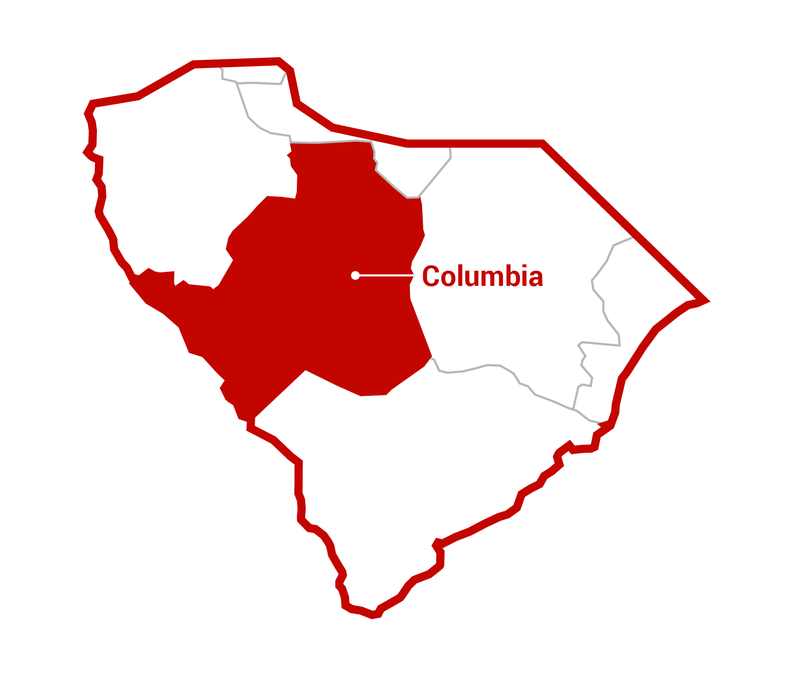 Columbia area service map