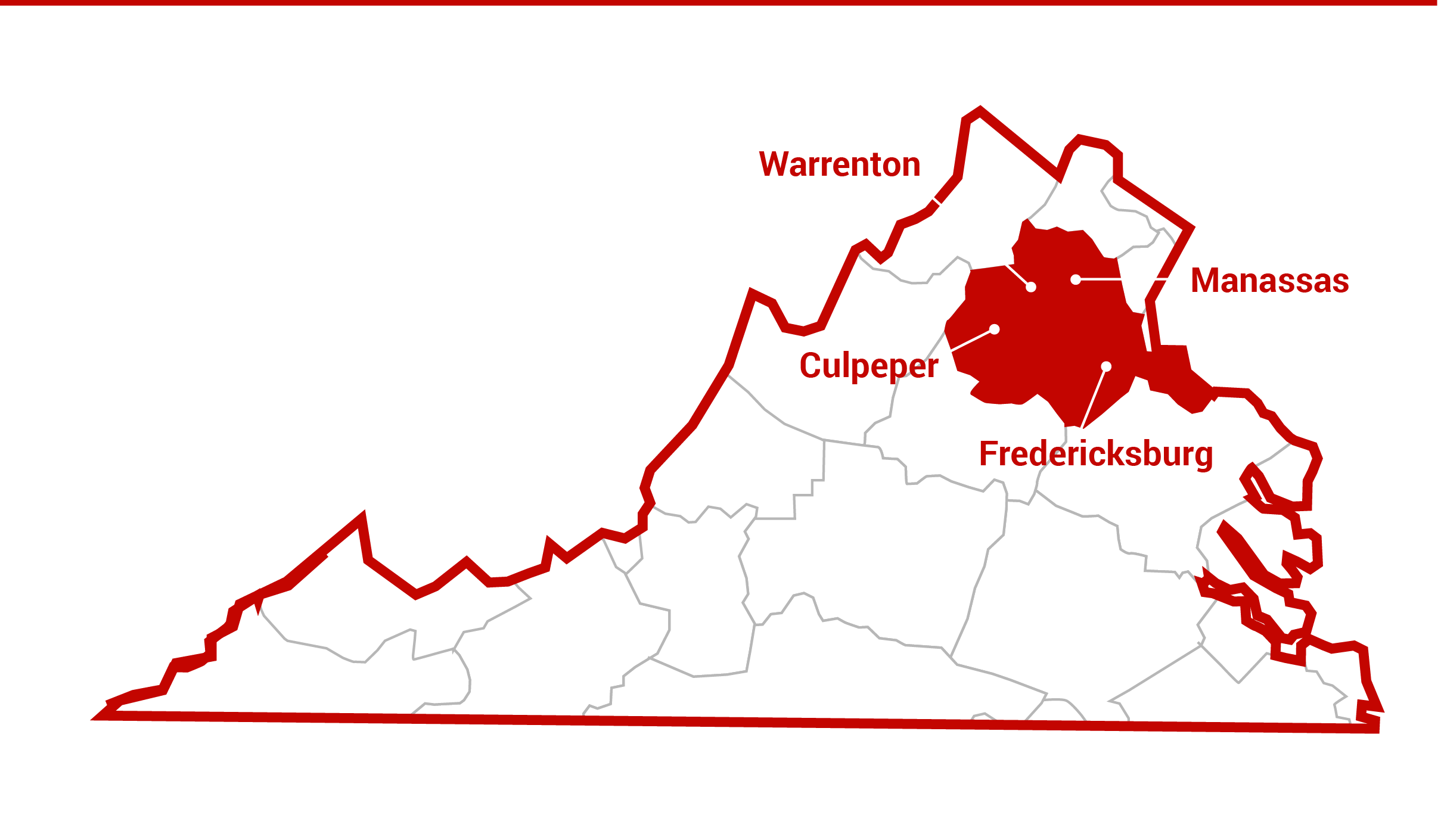 Culpeper area service map