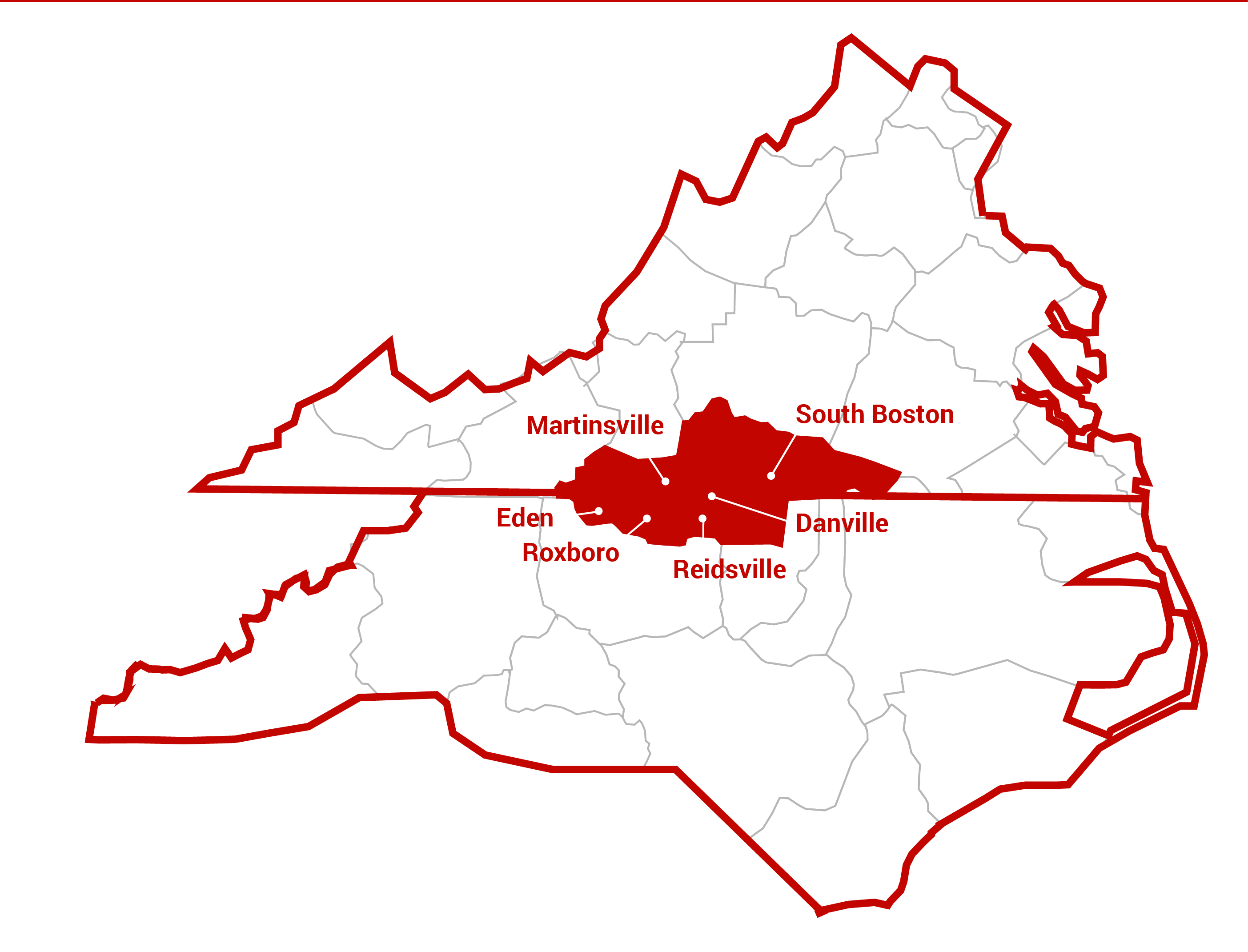 Danville area service map