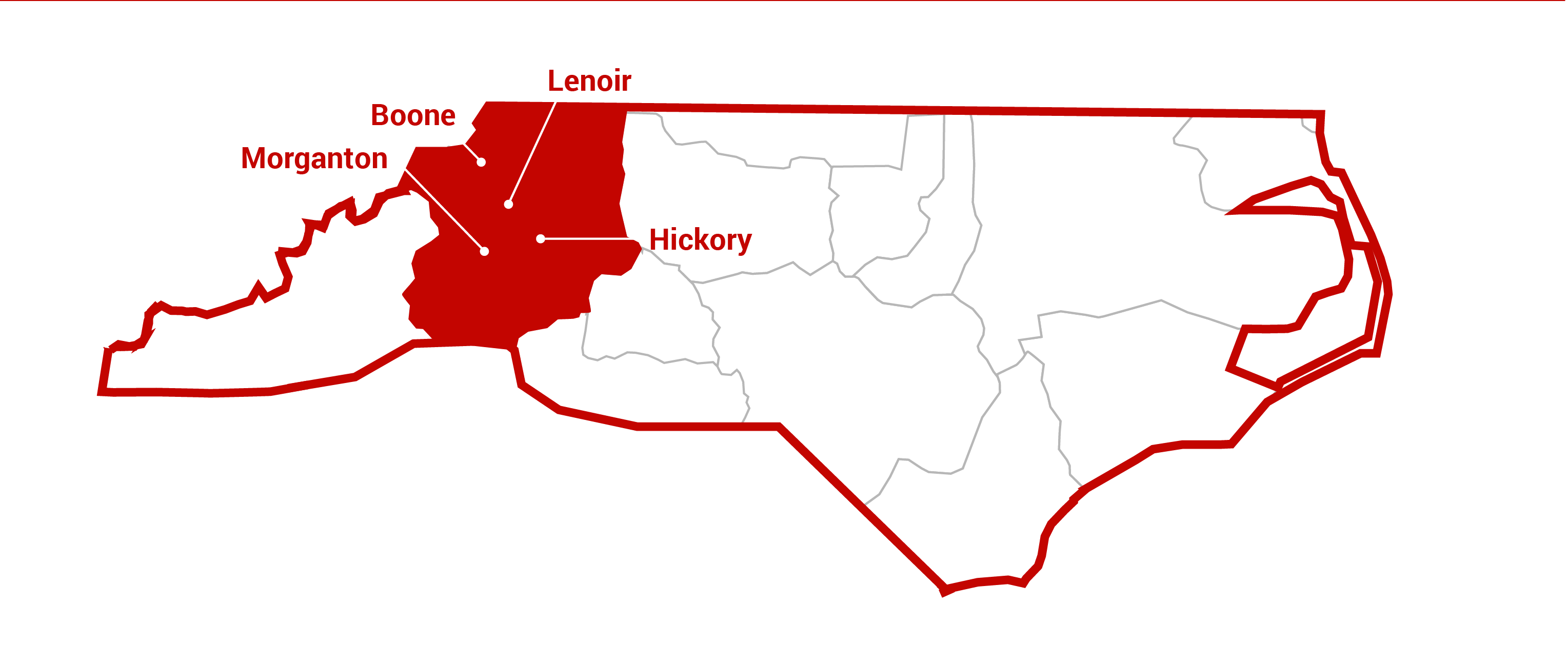 hickory area service map