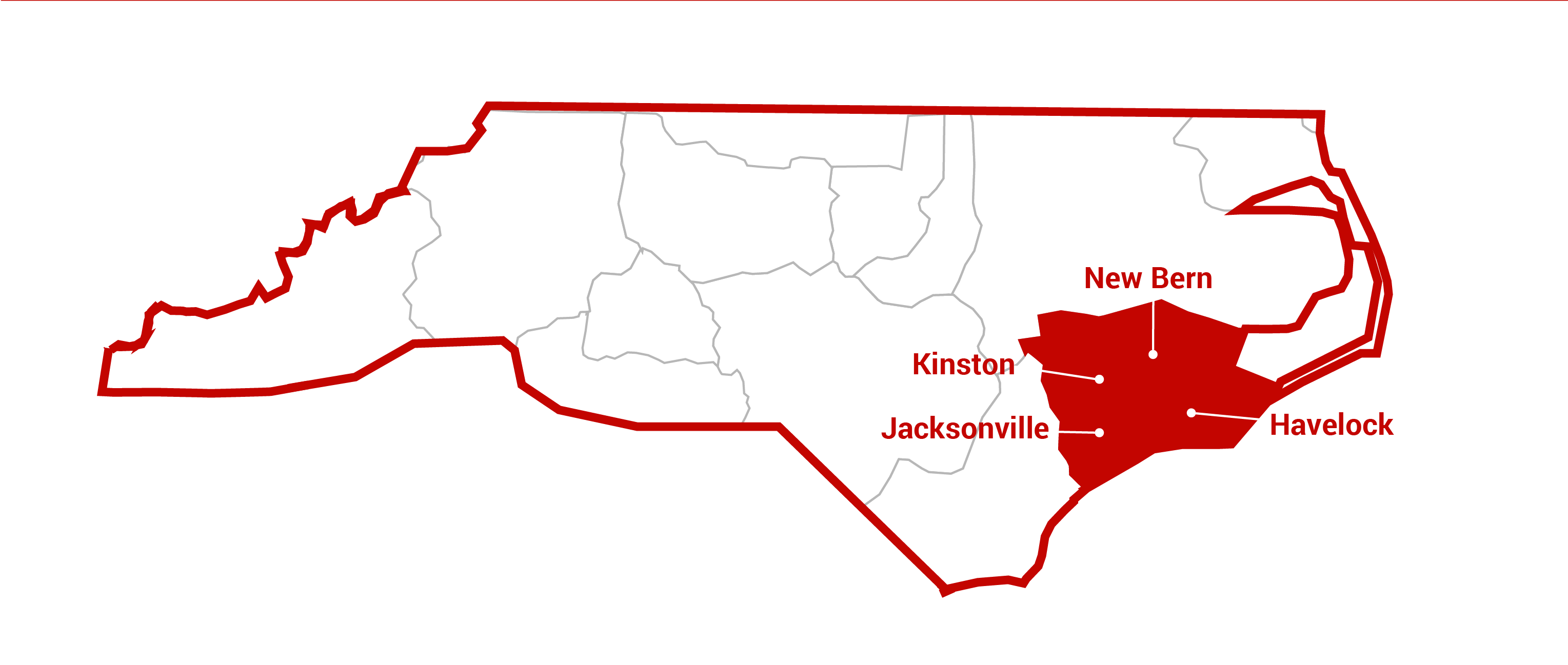 Jacksonville area service map