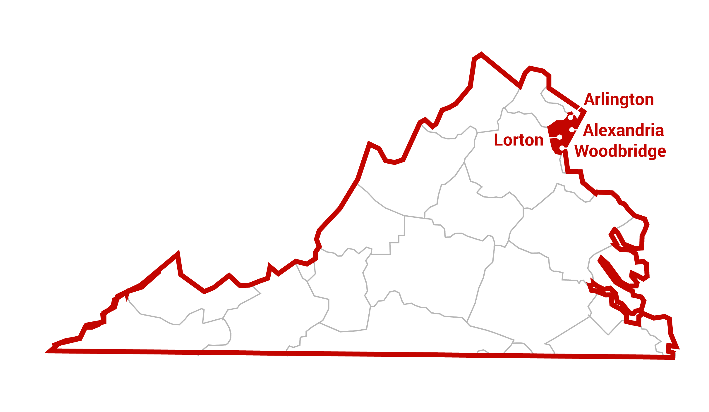 lorton area service map