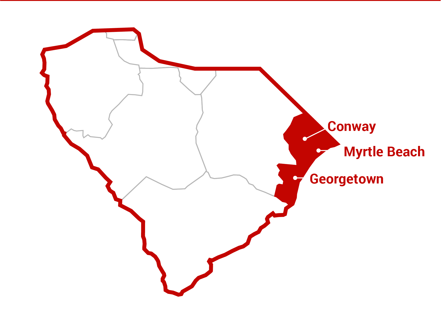 myrtle beach area service map