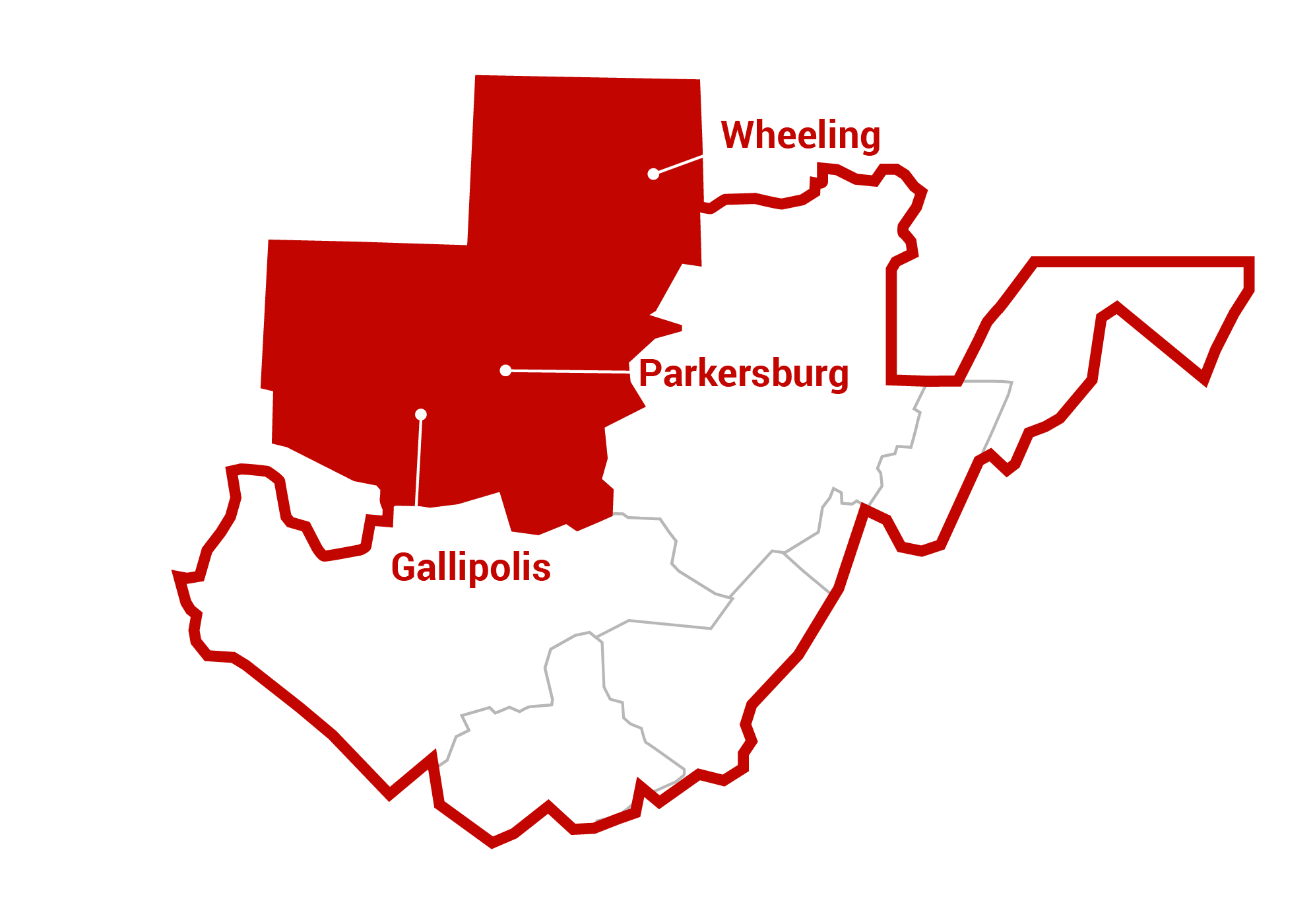 parkersburg area service map