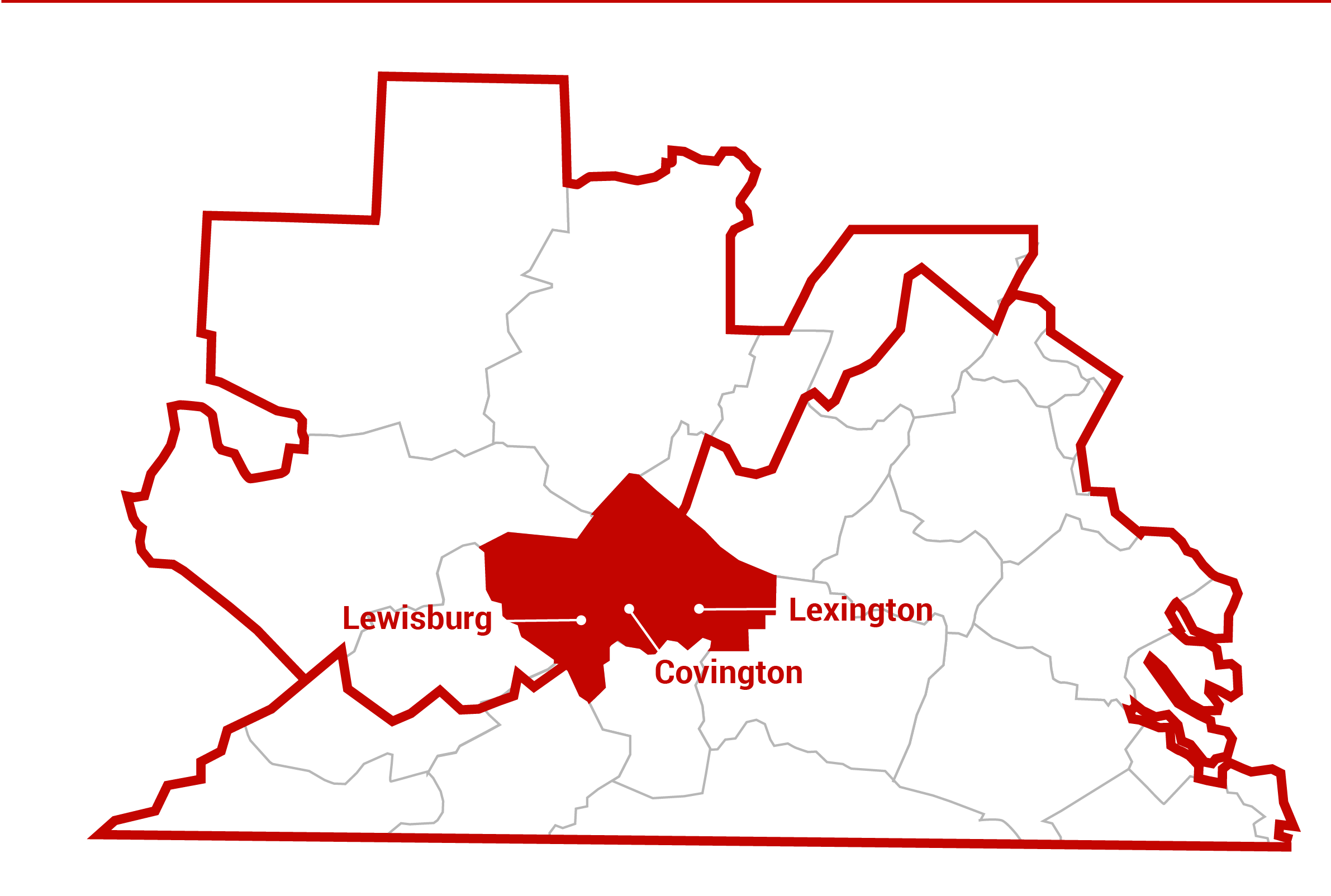 lexington area service map