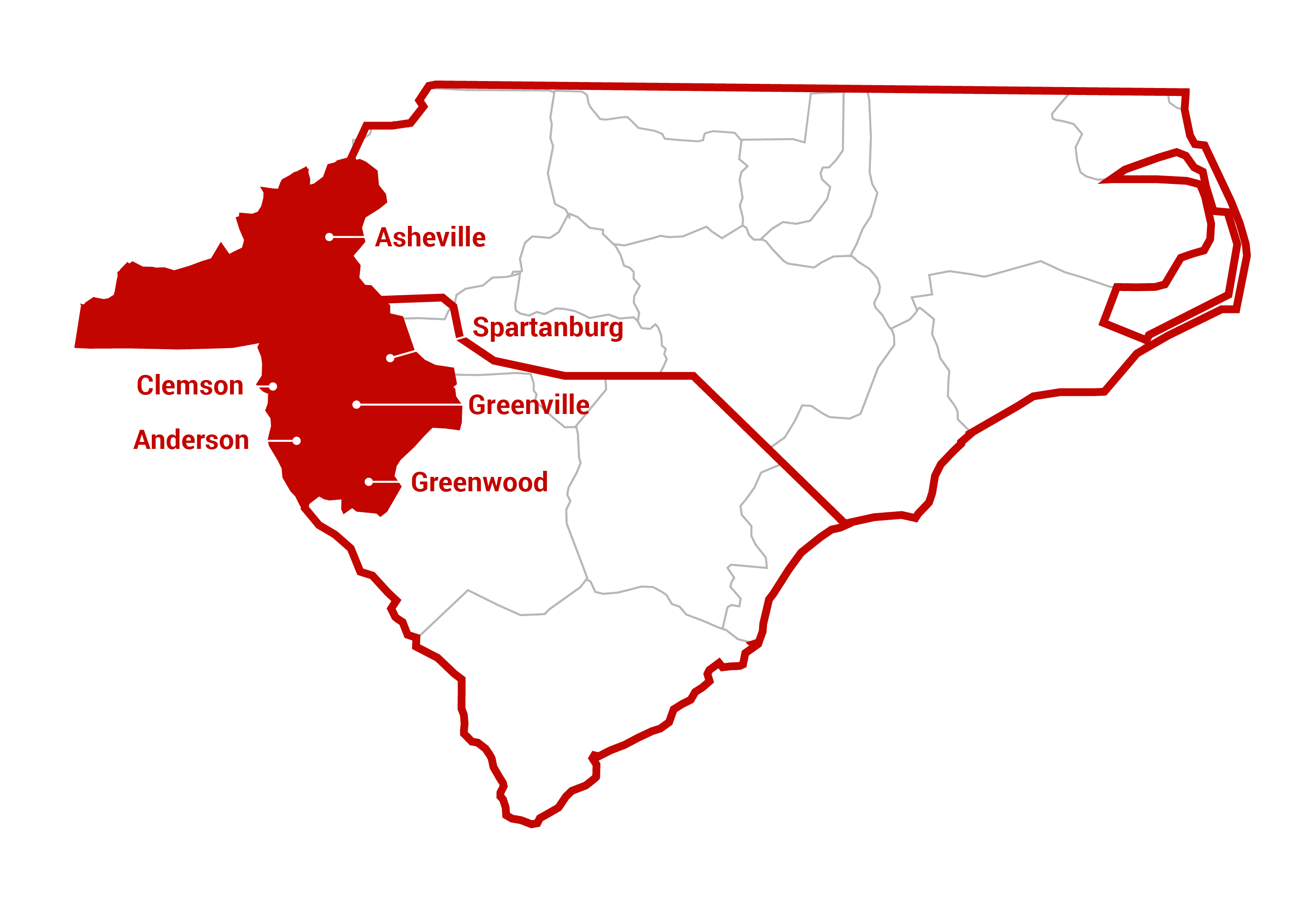 asheville service area map