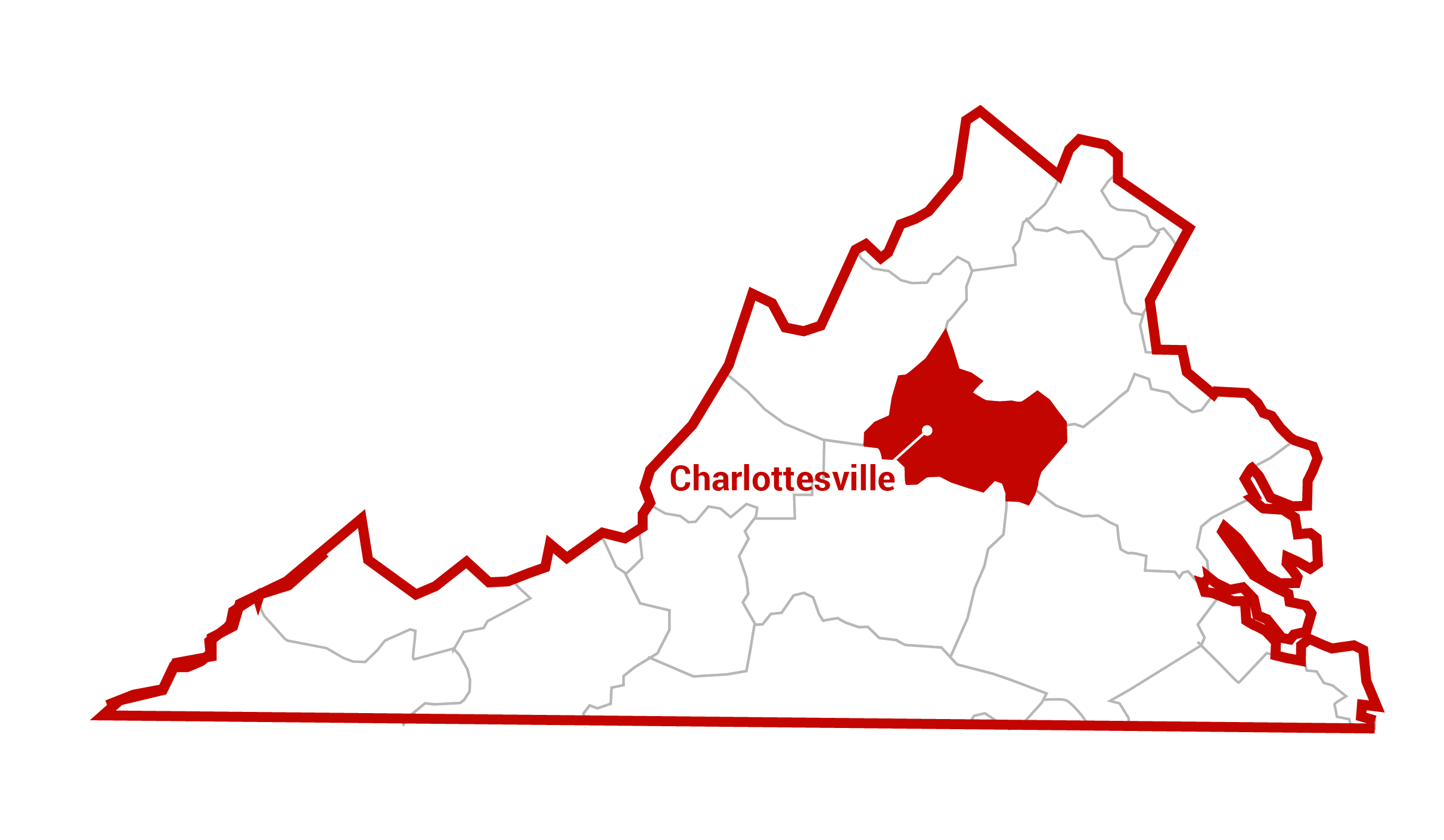 charlottesville service area map