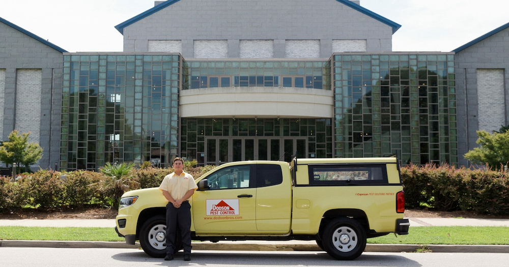 a Dodson technician stands by his truck in Florence, South Carolina