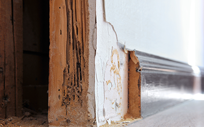 signs of termite damage in the form of buckling